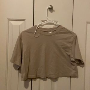 beige crop top